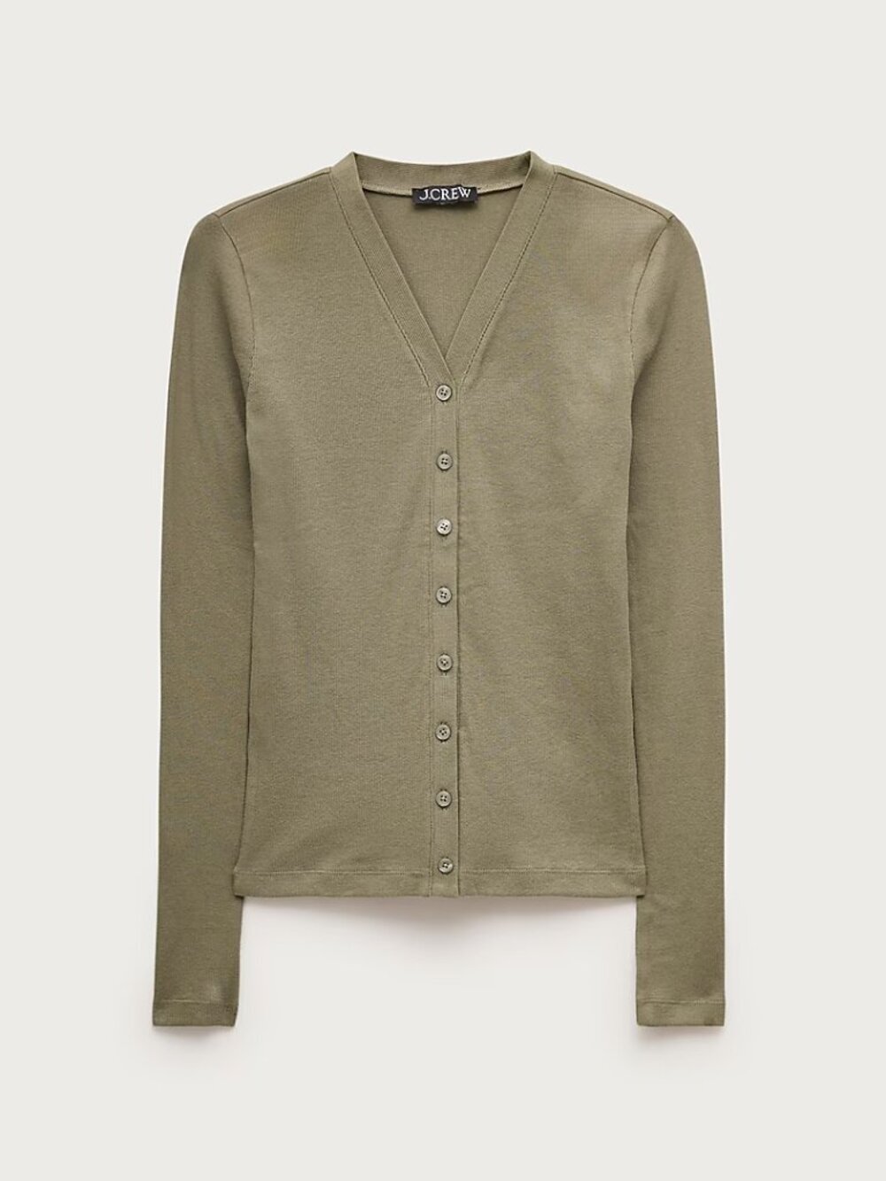 J.Crew Lightweight Rib High V‑Neck Cardigan Top – Distant Surplus – XS – NWT